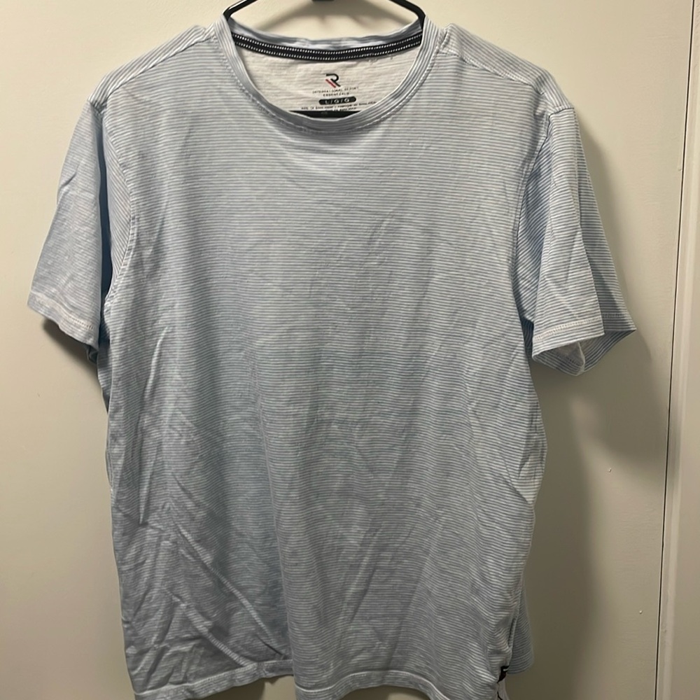 International Report Striped Short Sleeved crew neck T shirt
